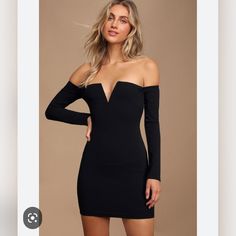 Good Condition Lulu's Dress Color Balck Size S Backless Midi Dress, Va Va Voom, Vestido Casual, Lulu Dresses, Long Sleeve Bodycon, Online Dress Shopping, Long Sleeve Bodycon Dress, Mini Dress With Sleeves, Bodycon Mini Dress