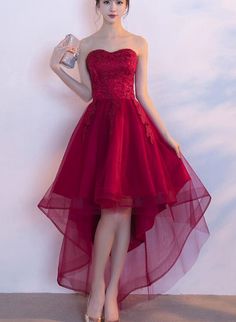 Lace Dres, Burgundy Prom Dresses, Asymmetrical Prom Dress, Burgundy Prom, Beading Embroidery, Red Homecoming Dresses, Dress Asymmetrical, Lace Formal Dress, Burgundy Prom Dress