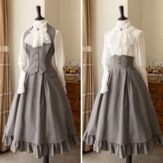 薄墨のお嬢様のクラシカルスカートとベストとキャバリアブラウス Time Traveler Outfit, Traveler Outfit, Modern Victorian Fashion, Medieval Outfits, British Lady, Victorian Outfits, Ladylike Outfits, Medieval Princess, Medieval Europe