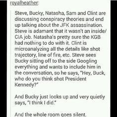 an image of someone's twitter account with the caption that reads, steve bucky, nathan, sam and cliff are discussing