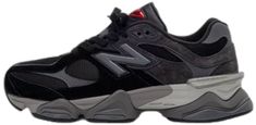 New Balance 9060 Black, New Balance 9060, Stadium Goods, New Balance, Size 4, Street Wear, Collage, Sneakers, Pins