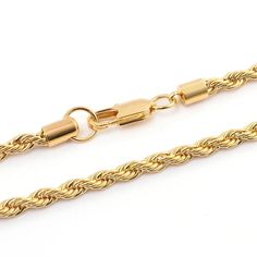 Discover the elegance and sophistication of this exquisite 18k solid gold rope chain. Expertly crafted with diamond machined grooves, it offers a stunning and refined appearance that is sure to captivate at first glance. Whether worn alone or paired with your favorite pendant, it effortlessly enhances any ensemble with its timeless beauty. Perfect for those seeking a touch of luxury, this 18k solid gold rope chain is designed to be both versatile and stylish, making it an essential addition to a White Gold Rope Chain Necklace, Classic Link-style Rope Chain Necklace, Classic Link Chain Necklace With Rope Detail, Classic Rope Chain Link Necklace, Elegant Rope Chain Link Jewelry, Yellow Gold Plated Jewelry With Rope Chain, White Gold Round Rope Chain Necklace, White Gold Rope Chain Link Necklace, White Gold Link Necklace With Rope Chain