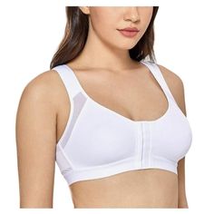 Delimira Women's Full Coverage Front Closure Wire Free Back Support Posture Bra Brand New But Has Small Dirt Spot So As Is Condition, As Shown In Photos!!! Posture Corrector Bra, Posture Bra, Red Lace Bra, Front Closure Bra, Bra Brands, Cotton Bras, Posture Correction, Full Coverage Bra, Improve Posture