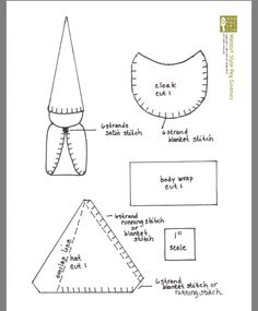 the diagram shows how to make an origami doll with different shapes and sizes