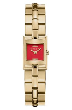 Modern styling makes this polished square watch a distinguished accessory for any occasion. 16mm case; 14mm band width Self-adjustable bracelet with removable links Jewelry clasp closure Quartz movement Stainless steel with 18k-gold plate Imported Square Bracelet, Rollerball Perfume, Jewelry Clasps, Fragrance Gift Set, Fragrance Design, Unisex Jewelry, Square Watch, Manor House, Sam Edelman Shoes