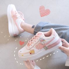 Kawaii Candy, Trendy Shoes Sneakers, Kawaii Shoes, Sport Shoes Fashion, Spring Sneakers, Cute Sneakers, White Sneakers Women, Womens Summer Shoes, White Shoes Women