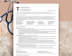 a nurse resume with a stethoscope on it