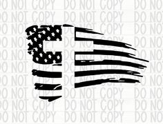 an american flag with the word don't copy on it in black and white