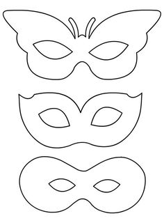 three masks with butterfly wings on them