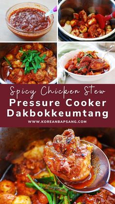 Pressure Cooker Dakbokkeumtang (Spicy Chicken Stew). Spicy Chicken Stew, Wok Recipes, Asian Inspired Dishes, Easy Chinese Recipes, Chicken Dish