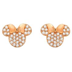 These stunning Minnie Mouse Icon Stud Earrings by CRISLU feature our style icon adorned with flawless cubic zirconia. Crafted from sterling silver and finished in 18-karat rose gold, these glamorous earrings will bring Disney sparkle to any occasion. Minnie Mouse Icon, Disney Boutique, Earrings For Kids, Mouse Earrings, Minnie Mouse Headband, Mouse Icon, Minnie Mouse Earrings, Disney Animators Collection, Designers Jewelry Collection