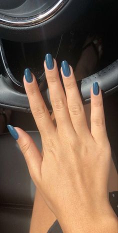 Nail Looks Simple, Dark Teal Gel Nails, Nails To Match Teal Dress, Opi Teal Nail Polish, Teal Nails 2023, Jewel Tone Nail Colors, Nails For Teal Dress, Dark Teal Blue Nails, Almond Teal Nails