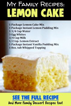 the recipe for lemon cake is shown in this advertisement