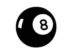 a pool ball with the number eight in it's center, on a white background