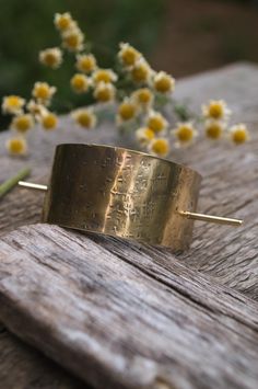 Free shipping on orders of $35+ This hand textured brass hair slide is the perfect effortless hair accessory. A simple way to add a little something extra to your everyday updo! This bun holder is made from hammered brass sheet and a brass wire pin - all with a little patina for a distressed look. This large version is best for "all up" or bun hairstyles.  Please ask any and all questions before purchasing. This item is made to order. Please allow one to two weeks turn around time. MY SHOP: http Hair Accessories Bun, Effortless Hair, Bohemian Hair, Brass Sheet, Minimalist Hair, Bun Holder, Simple Hair, Bohemian Hairstyles, Hair Fork