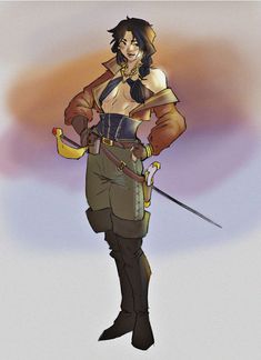 Female Sailor Art, Female Explorer Character, Pirate Female Art, Dnd Swashbuckler, D&d Pirate, Pirate Woman Art, Dnd Sailor, Female Pirate Character Design