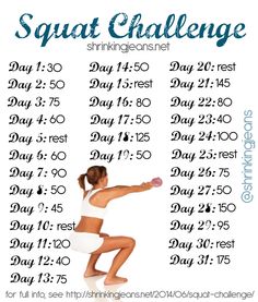 a woman is doing squat exercises on her cell phone, with the text fatfatica squat challenge