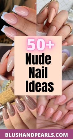 85+ Nude Nail Ideas For Your Next Manicure - Nude Nail Ideas, Nude Nails With Glitter, Bridesmaids Nails, Nails Nude, Nude Nail, Nude Nail Designs, Trendy Nail Art Designs, Trendy Nail Art, Nails Gel