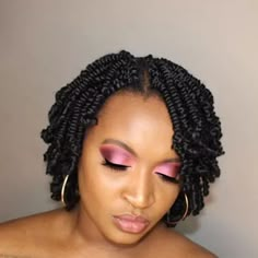 Women Black Afro Crochet Braid Styles Curly Bob Wig Heat Safe Fiber Wig No Lace | eBay Twist Bob Hairstyles, Short Hair Braids Black, Twist Bob, Kręcony Bob, Bob Crochet, Short Crochet Braids, Short Hair Twist Styles, Spring Twist Hair, Bob Braids Hairstyles