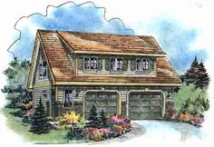 this is an artist's rendering of these garage plans for the two story house