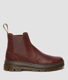 Dr. Martens Embury Leather Chelsea Boot - Brown US 13, Men's Cashew Distressed leather pull-on boot Elasticized insets Cushioned footbed 5 shaft. Due to the nature of leather/suede, small variances of color in the skin may occur, this is in no way considered a defect. These are inherent characteristics of leather/suede and will enhance the individual look of your garment.. Embury Leather. Boot Care: Wiping down the leather uppers after each wear will keep your boots looking their best. An occasi Fall Leather Slip-on Work Boots, Fall Leather Work Boots With Slip-on Design, Brown Chelsea Boots With Snip Toe And Leather Footbed, Brown Chelsea Boots With Leather Footbed And Snip Toe, Classic Leather Chelsea Boots With Steel Toe, Brown Snip Toe Chelsea Boots With Leather Footbed, Rugged Leather Chelsea Boots With Steel Toe, Slip-on Leather Boots With Steel Toe, Leather Slip-on Boots With Steel Toe