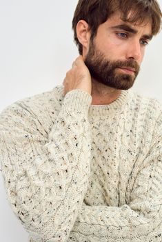 The Islands of Ireland are steeped in Irish mythology, legend and tradition that have inspired our Aran knitwear Collection. Tap into the magic of Irish tradition with our Inishbofin Traditional Aran Sweater. Made with beautiful, high quality Worsted wool, this Aran sweater is the perfect companion to keep you warm and comfortable no matter how you spend your day. You’ll notice that this Aran sweater boasts the traditional Aran honeycomb stitch. Inspired by the fishermen of the past, this stitch Irish Mythology, Honeycomb Stitch, Knitwear Collection, Aran Sweater, Homewares Shop, Irish Traditions, Yarn Shop, Natural Wool, Honeycomb