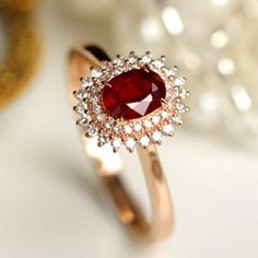 1.00 Carat Ruby Ring Ruby Bridal Wedding Ring 0.25 Carat - Etsy Ruby Anniversary, Heart Promise Rings, Peach Morganite, Ring Ruby, Morganite Diamond, Diamond Halo Engagement Ring, Bridal Wedding Rings, Morganite Ring, Ruby Jewelry