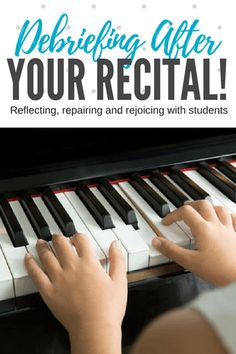 a young child playing the piano with text overlay reading, helping after your rectal