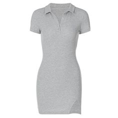 Tavimart Solid Split Slim Bodycon Dress For Women Clothing High Waist Vestidos Elegantes Para Mujer Short Sleeve Robe Femme Été Fashion Size Reference Bodycon Dress Model Show Women Clothing Real Photo Vestidos Elegantes Para Mujer Details Robe Femme Été Fitted Gray Cotton Mini Dress, Fitted Plain Cotton Dresses, Dress For, Y2k Party, Model Show, Slim Dresses, Fashion Streetwear, Mini Dresses Summer, Streetwear Outfits