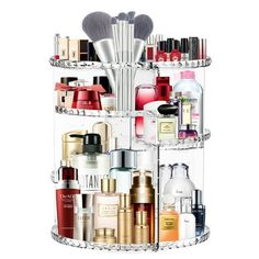 RIFESHOW rotating makeup organizer helps you store all your cosmetics, let your favorite items have their homes, and give you a clean and tidy space. This perfume organizer is large enough and durable, and can be used in the bathroom, bedroom desk, dressing table, etc. We are the guardian of your daily life and express our gratitude to you for loving RIFESHOW makeup organizers. A multipurpose storing solution, not only serves as makeup organizer, but also serves as organizer for bath products. Perfume Organization On Dresser, Rotating Makeup Organizer, Desk Dressing Table, Perfume Organizer, Dresser Organizer, Makeup Stand, Makeup Display, Perfume Organization, Vanity Dresser