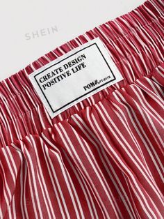 Style:Casual \nClosure Type:Elastic Waist \nDetails:Patched \nColor:Red \nPattern Type:Letter \nPattern Type:Striped \nType:Straight Leg \nWaist Line:Drop Waist \nLength:Mini Shorts \nFit Type:Regular Fit \nFabric:Non-Stretch \nMaterial:Woven Fabric \nComposition:100% Polyester \nCare Instructions:Machine wash or professional dry clean \nBody:Unlined \nSheer:No \n Shorts Fit, Women Shorts, Clean Body, Elastic Waist Shorts, Red Pattern, Mini Shorts, Drop Waist, Waist Length, Women's Casual