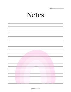 a notepad with the words notes written in pink and white on top of it