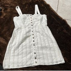 Beautiful For Love And Lemons Fl&L Mini Dresses Size Large L Classic White Worn Once. Excellent Condition. 100% Cotton Very Cute On! White Buttoned Mini Sundress, White Buttoned Sundress Mini Dress, White Sundress With Buttons, Lined Off White Dresses, White Cotton Sundress For Date Night, Lemon Dress, Love And Lemons, Mini Dresses, For Love And Lemons