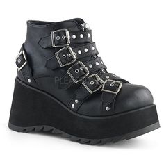 Buckled Up Platforms Demonia Boots, Alternative Shoes, Gothic Boots, Demonia Shoes, Festival Shoes, Punk Boots, Black Platform Shoes, Black Platform Boots, Estilo Punk