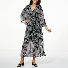 Antthony Printed Mesh Knit Long-Sleeve Maxi Dress  Bea-YOU-tiful! A flowy, stretch mesh knit fabrication, pretty & playful print, and a figure-flattering Bohemian-inspired maxi dress silhouette give this must-have design a lovely, ladylike look for any time of year. Sheer Fall Beach Dresses, Sheer Beach Dresses For Fall, Fall Sheer Dresses For Beach, Sheer Dresses For Beach Events In Fall, Fall Sheer Dresses For The Beach, Stretch Maxi Dress For Beach In Fall, Casual Sheer Maxi Dress For Spring, Tie Skirt, Urban Looks