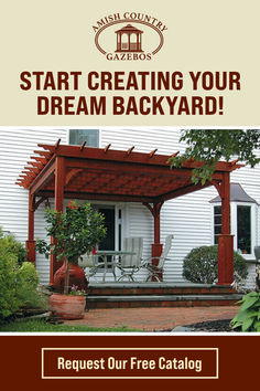 an advertisement for a backyard patio with the words start creating your dream backyard