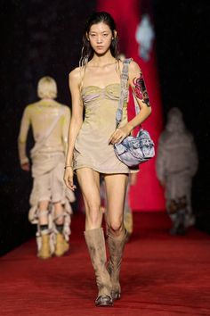 Diesel Dresses, Runway Collection, Runway Show, Light Blue Denim, Spring 2024, Primavera Estate