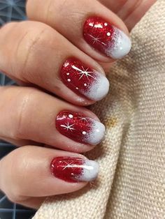 Nails For The Holidays, Christmas Nail Design, Faded Nails, Vegas Nails, Medium Nails, Chrome Nails Designs, Fingernail Designs, February Nails