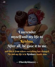 an image of two people hugging each other with the caption'i survived my life to krisha after all, he gave it to me and this is from where everything has changed