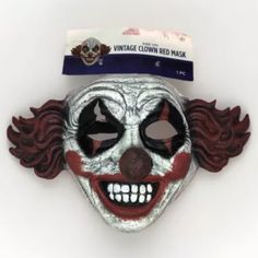 Dark Side Vintage Clown Red Mask Red Mask, Vintage Clown, Dark Side, Face Masks, Face Mask, Siding, Mens Accessories, Mask, Man Shop