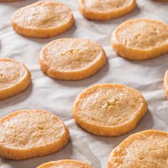 some cookies are sitting on a baking sheet