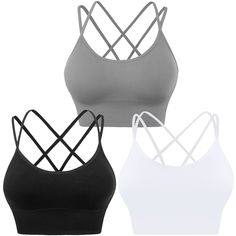 PRICES MAY VARY. ☀Multiple Colors Package For Choose: Our active cute sports bras for women have many colors. You can select 2 pack, 3 pack,4 pack and 5 pack according to you need. Kindly Note: S fits for 30B 30C 32A 32B 32C ; M fits for 32D 34A 34B 34C 34D ; L fits for 32DD 34DD 36A 36B ; XL fits for 36C 36D 36DD 38A 38B 38C ; XXL fits for 38D 38DD 40A 40B 40C 42A 42B. ( *Warm Tip: Hand wash and air dry is recommended for longer life of the fabric*) ☀4-Way Stretch Breathable Fabric：These croppe Sports Bra Collection, Cute Sports Bra, Front Zip Sports Bra, Sport Bras, Crop Bra, Top Moda, Lounge Lingerie, Padded Sports Bra, Yoga Workout