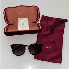 Gucci (Gc001112) Tortoise Shell Frame & Brown Lenses Sunglasses. They Are In Excellent Condition, Barely Used. Comes With Suede Hard Case, Unopened Eye Glass Cloth Cleaner, And Silk Bag. Formal Tortoiseshell Sunglasses With Gradient Lenses, Designer Tortoiseshell Sunglasses For Formal Occasions, Elegant Tortoiseshell Sunglasses With Mirrored Lenses, Elegant Tortoiseshell Sunglasses With Uv Protection, Classic Gucci Tortoiseshell Sunglasses, Luxury Gucci Tortoiseshell Sunglasses, Shell Frame, Silk Bag, Eye Glass