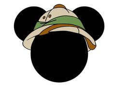 a mickey mouse ear hat with a green and white scarf around it's brim