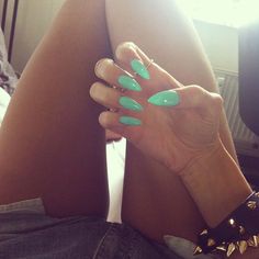 Aqua Nails, Shape Nails, Nail Candy, I Love Nails, Fabulous Nails, Cute Nail Designs, Dope Nails, Creative Nails, Cool Nail Art