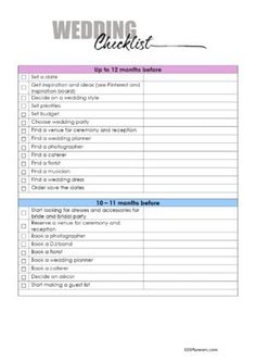 Printable Wedding Checklist Template - With Notes Wedding Checklist Timeline Printable, Indian Wedding Planning Checklist, Wedding Checklist Template, Writing Wedding Vows, Wedding Planning Checklist Timeline, Wedding Day Timeline Template, Wedding Planning Checklist Printable, Wedding Checklist Timeline, Wedding Reception Timeline