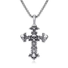 Halloween Skull Cross Pendant Herringbone Chain Necklace Spirit Of Halloween, Fantasy Necklace, Cross Chain, Cross Pendant Necklace, Halloween Skull, Halloween Season, Spirit Halloween, The Spirit, Cross Pendant