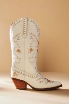 Dingo 1969 Full Bloom Leather Cowboy Boots | Anthropologie Boots For Women Ankle, Cowboy Boots For Women, Bota Country, Embroidered Leather, Leather Cowboy Boots, Spike Heels, Boot Types, Boot Brands, Cowgirl Boots