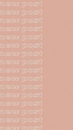 a pink and white poster with the words new post written in it's upper right corner