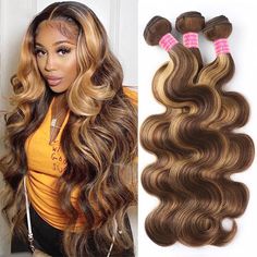 Purchase Info Payment>>Debit / Credit Card or PayPal Delivery time>>USA (3-8 Bdays), others (4-8 Bdays) Shipping>>Free Shipping worldwide via FedEx, DHL, DPEX Quality>>10A Grade High Quality,Tangle Free, No Shedding Returns>>15 Days refund, With Hair Not Be Used, Lace Not Cut Free Gifts>>Wig cap, Elastic Band Product Details Hair Type Bundles Lace Type 13x4 Lace Hair Material 100% human hair Cut from Donor Wig Color #4/27 Density 150% 180% Density Lace Color Swiss, medium brown, HD transparent l 27 Honey Blonde, Highlight Hair, Hair Bundle Deals, Blonde Highlight, Colored Hair Extensions, Natural Hair Extensions, Honey Blonde Highlights, Bouncy Hair, Straight Hair Bundles